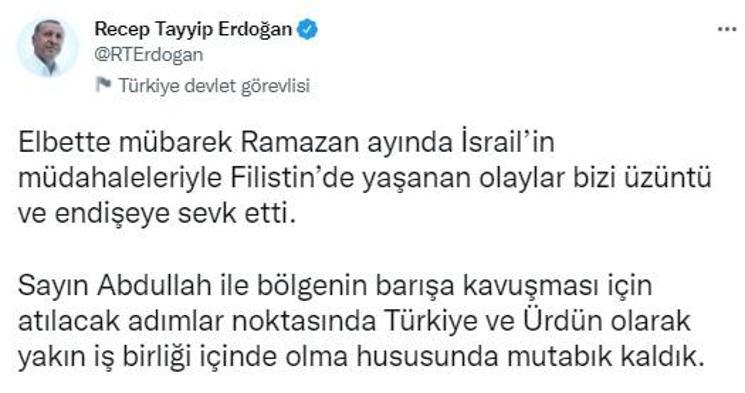 Cumhurbaşkanı Erdoğan, Ürdün Kralı 2nci Abdullah ile görüştü
