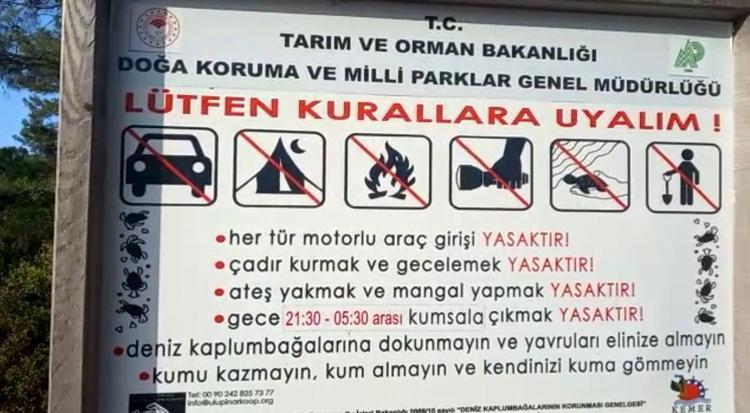 ÇIRALI VE OLİMPOSTA SAHİL YASAĞI BAŞLADI