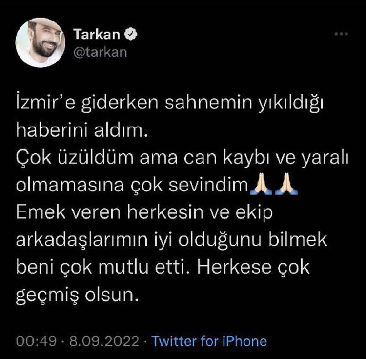 TARKAN: KONSERİN GERÇEKLEŞMESİ İÇİN ELİMİZDEN NE GELİRSE YAPACAĞIZ