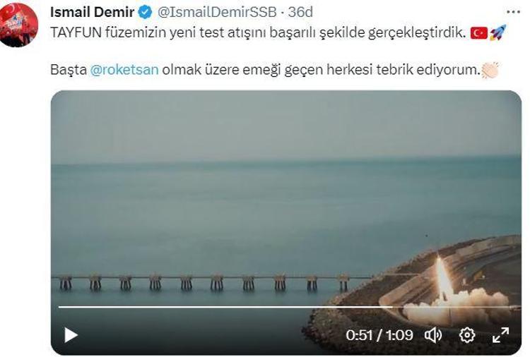 BAŞKAN DEMİR, TEST ATIŞININ GÖRÜNTÜLERİNİ PAYLAŞTI
