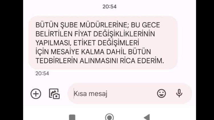 ÇALIŞANLARA, MÜDÜRLERİNE MESAJ GÖNDERDİLER