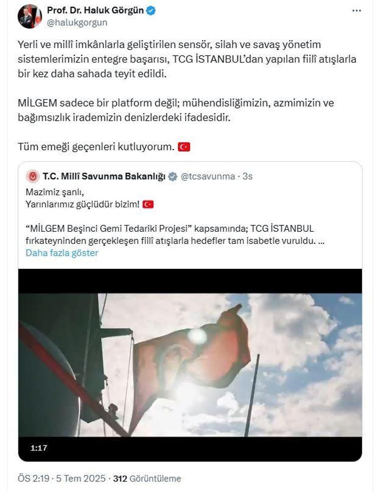 MİLGEM, İRADEMİZİN DENİZLERDEKİ İFADESİDİR