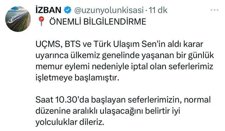 İZBAN SEFERLERİ YENİDEN BAŞLADI