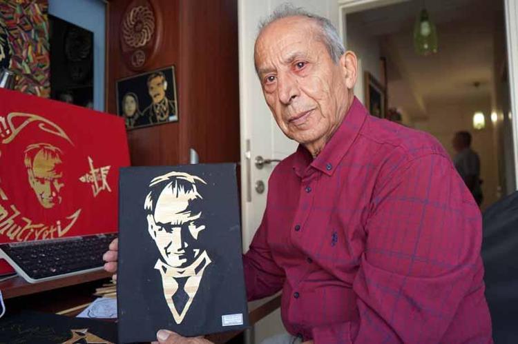 ÜTÜLENİP YAPIŞTIRILARAK TABLOLAR HAZIRLANIYOR