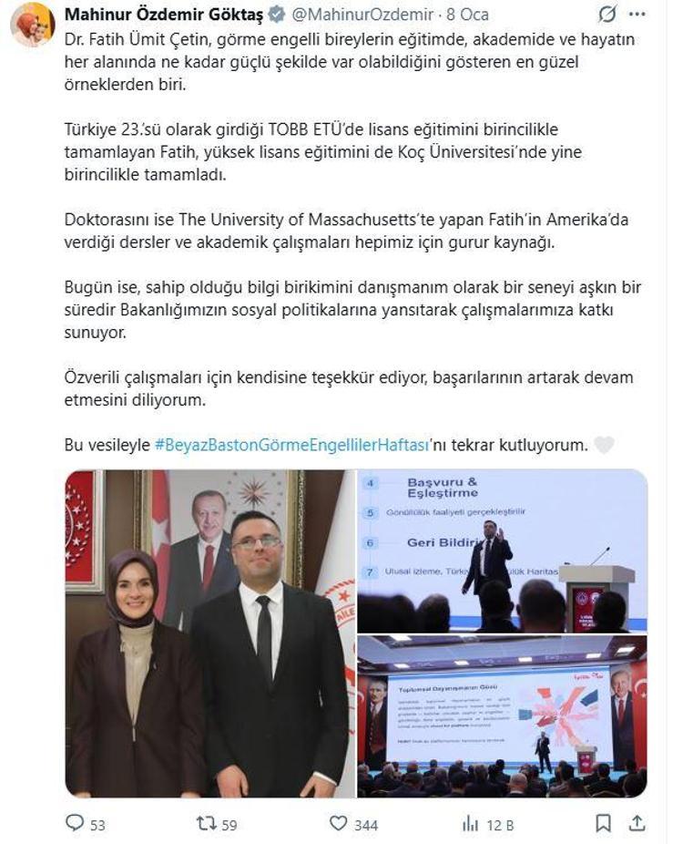 BAKAN GÖKTAŞ: FATİH HEPİMİZ İÇİN GURUR KAYNAĞI