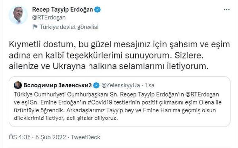 Cumhurbaşkanı Erdoğan: Covid-19 testimizin sonucu pozitif çıktı