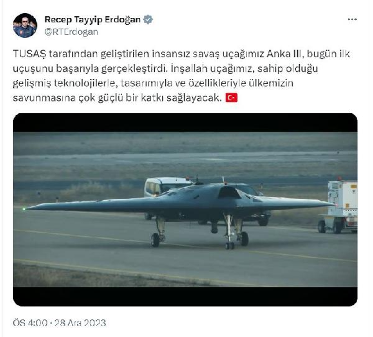 Anka-3 ilk uçuşunu gerçekleştirdi