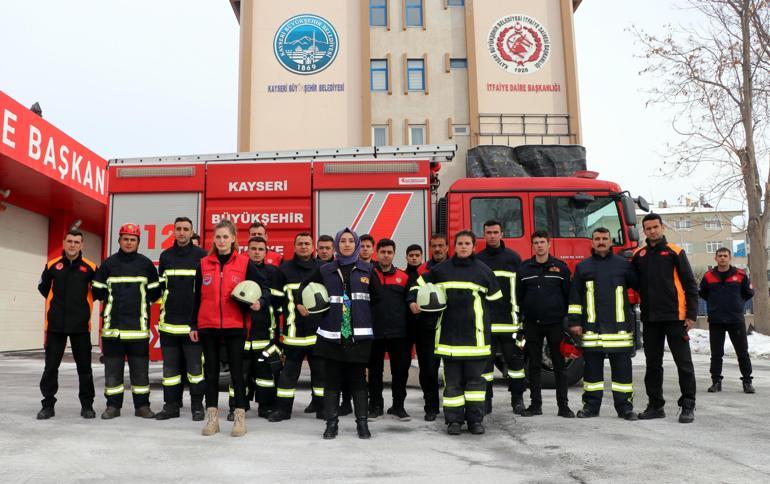 Kadın itfaiyeci adaylarına komando eğitimi