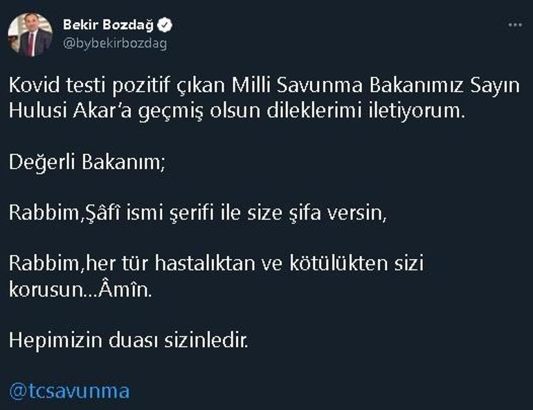 Bakan Akar, koronavirüse yakalandı