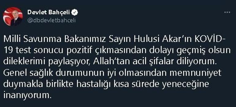 Bakan Akar, koronavirüse yakalandı