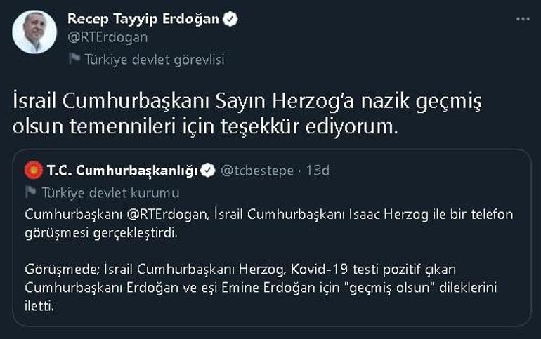 Putinden, Cumhurbaşkanı Erdoğana geçmiş olsun telgrafı