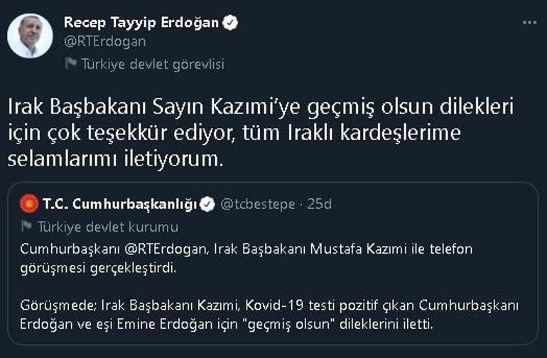 Putinden, Cumhurbaşkanı Erdoğana geçmiş olsun telgrafı