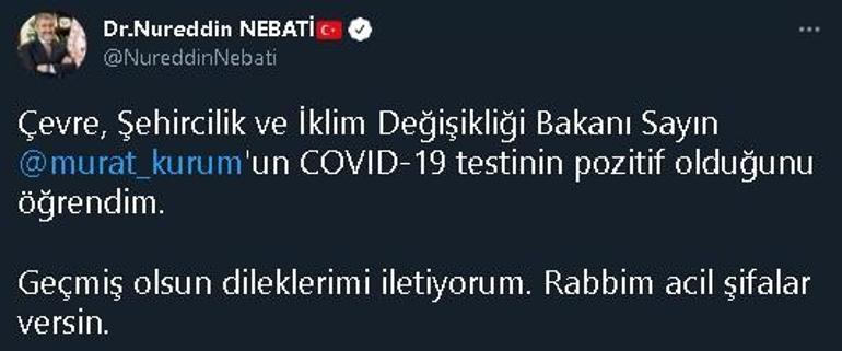 Bakan Kurumun Kovid- 19 testi pozitif çıktı