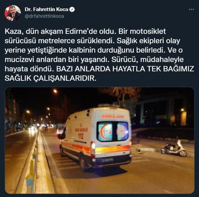 İlk yardımla hayata döndürülen motosiklet sürücüsü, yaşama tutunamadı