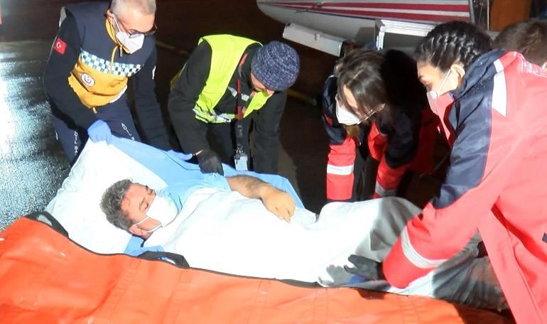 Düşerek yaralanan Milli Okçu Bülent Korkmaz, ambulans uçakla Türkiyeye getirildi