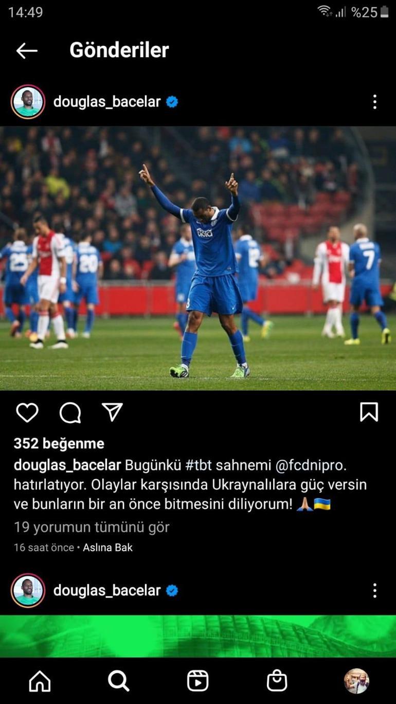 Giresunspor forması giyen Douglas’tan Ukraynaya destek mesajı