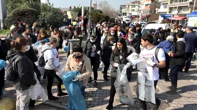 Avcılarda 120 üniversite öğrencisi sahile toz kondurmadı