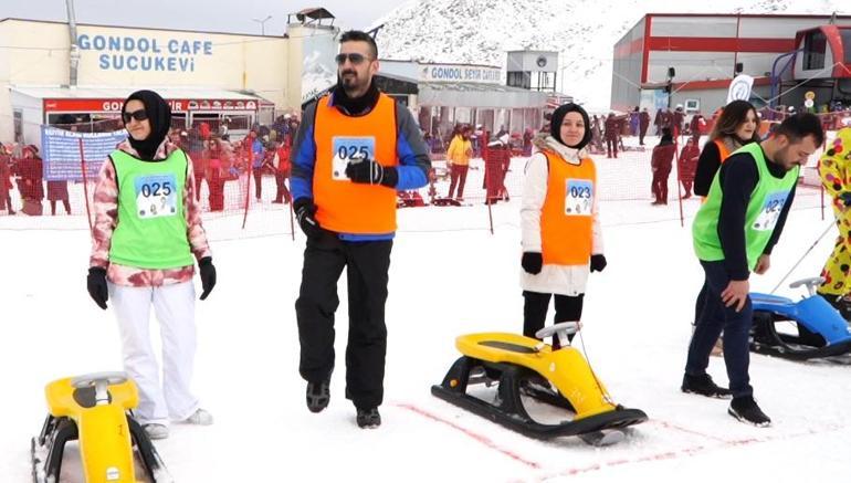 Erciyeste eşler arası Artık çekilmez oldun kızak yarışması