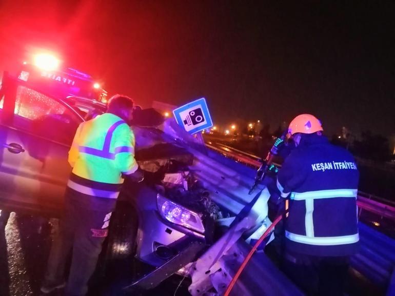 Bariyere çarpan otomobilde kooperatif başkanı öldü