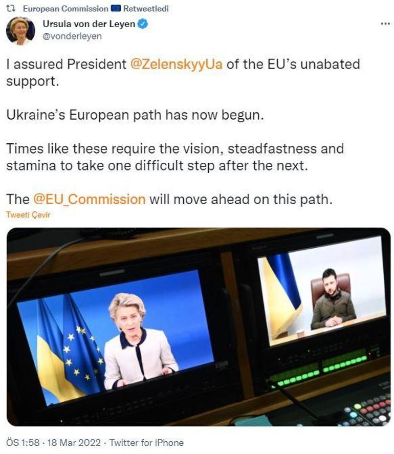 Avrupa Komisyonu Başkanı von der Leyen ile Zelenskiy görüştü