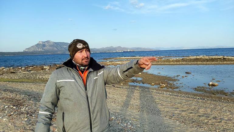 Datçada deniz çekildi, 2 bin yıllık limanın kalıntıları göründü