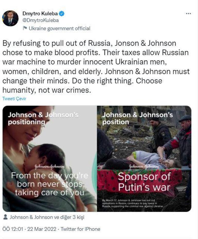 Kuleba’nın Tweet’inden sonra Renault, Shell ve Nestle, Rusya’da operasyonları durdurdu