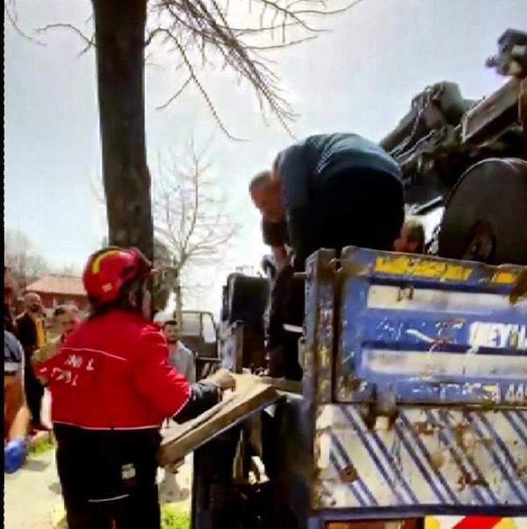 Avcılarda vinç halatı operatörün üzerine düştü