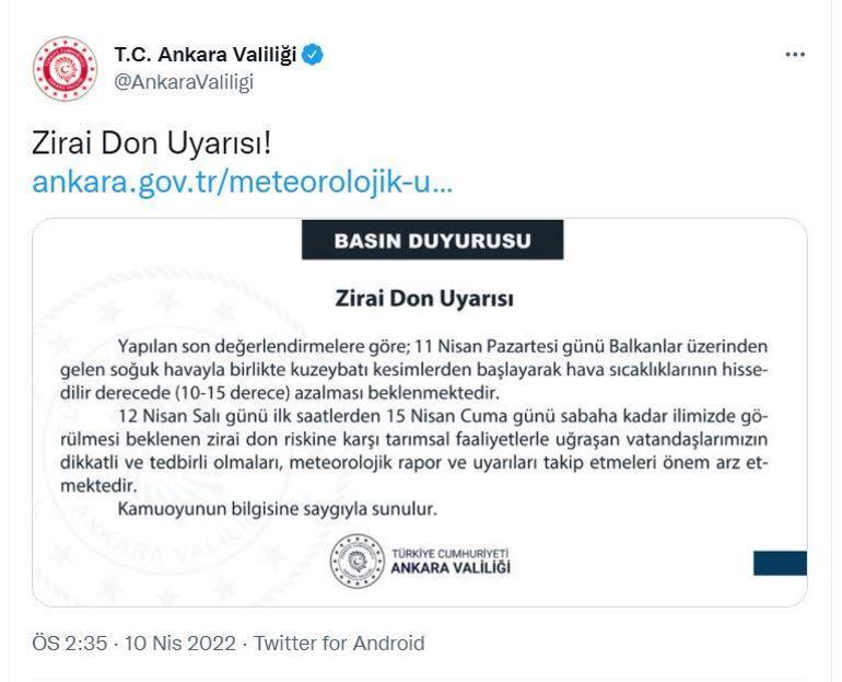 Meteorolojiden sağanak ve zirai don uyarısı