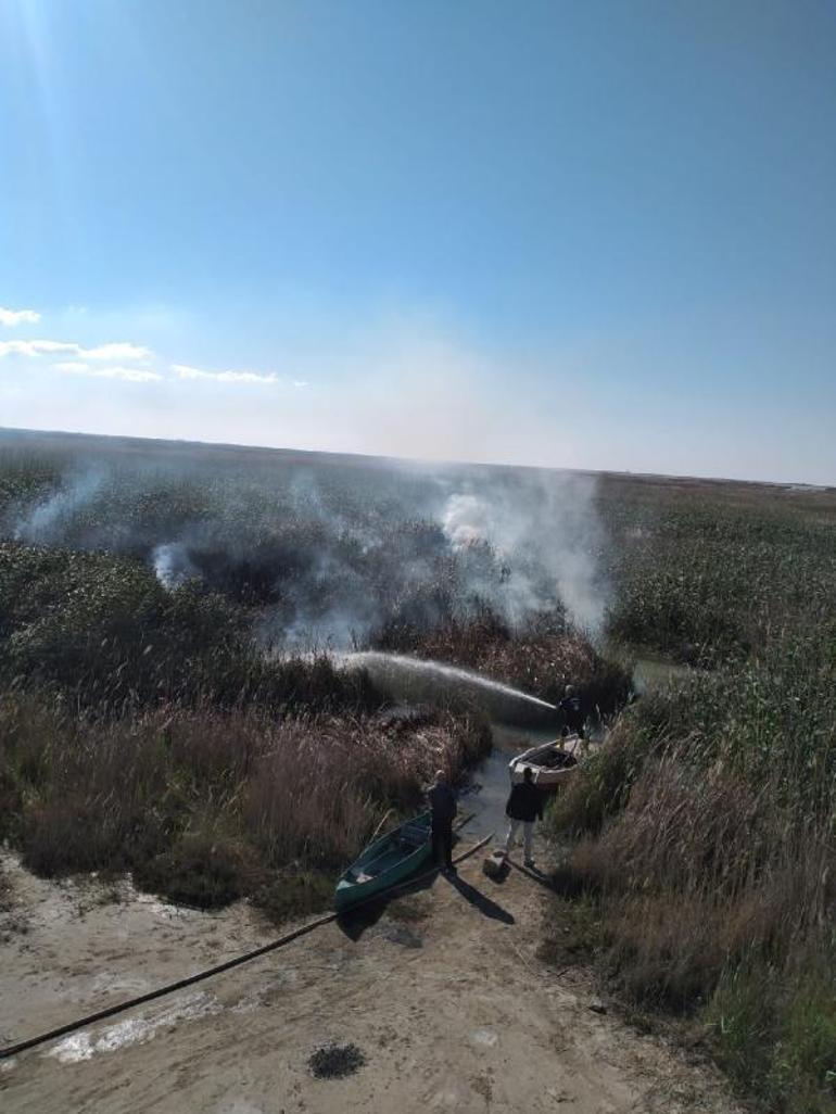 Göksu Deltasında çıkan yangın, kendiliğinden söndü