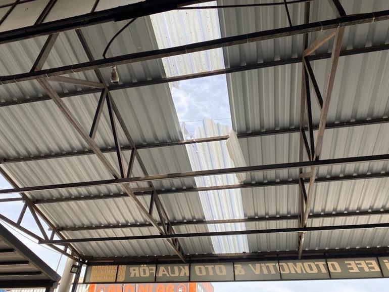 Tamir için çıktığı sundurmadan düşen işçi yaralandı