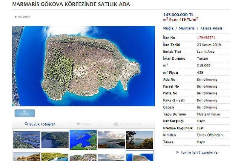 Karaca Adası, 360 milyon TLye alıcı bekliyor