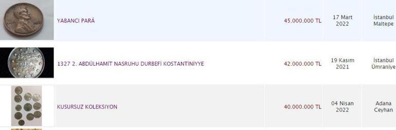 Osmanlı paraları internette milyonlarca liraya satışta