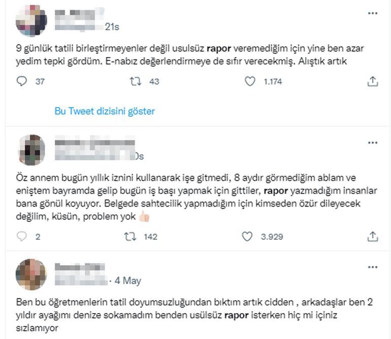 Doktorlar, tatili uzatmak için rapor talep edenlere tepki gösterdi