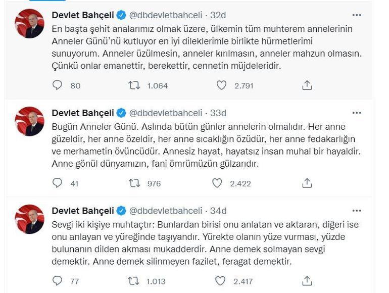 Bahçeliden Anneler Günü mesajı