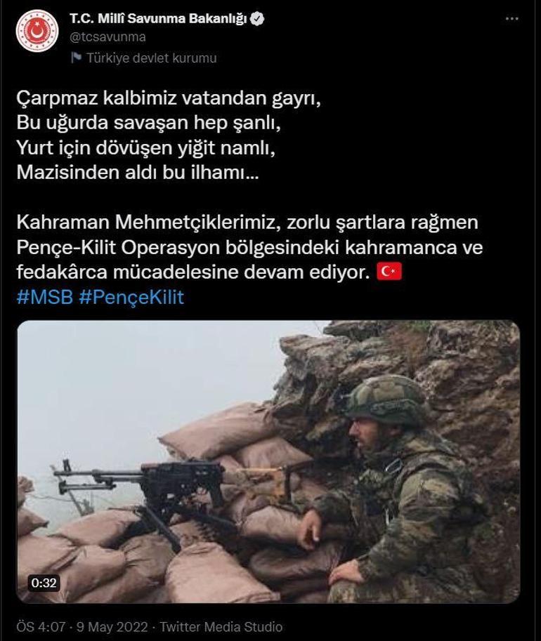 MSB: Mehmetçik Pençe-Kilit Operasyon bölgesindeki mücadelesine devam ediyor