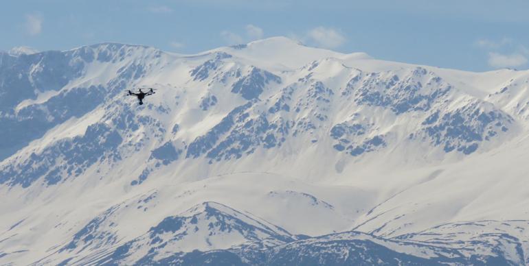 Erzincanda sayıları artan turnalar dronla takip ediliyor