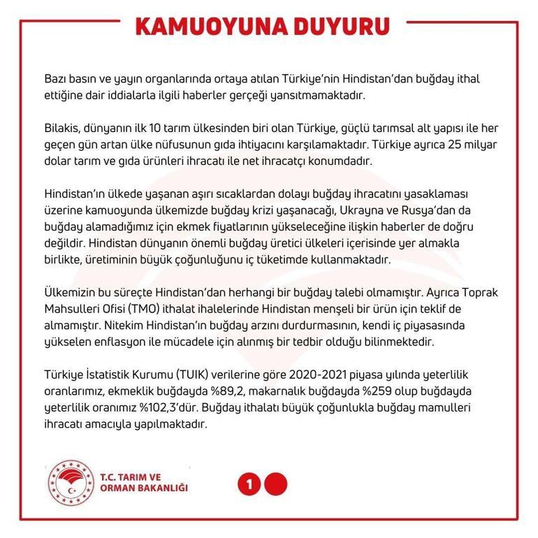 Bakanlıktan buğday ithalatı iddiasına yalanlama