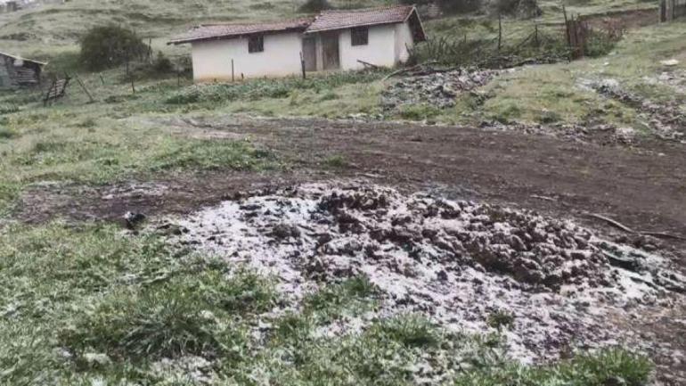 Amasyanın yüksekleri karla beyaza büründü