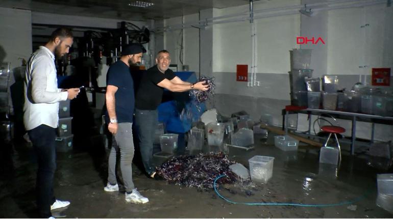 Ankarada sağanak; yolu su bastı, minibüstekiler iş makinesiyle kurtarıldı