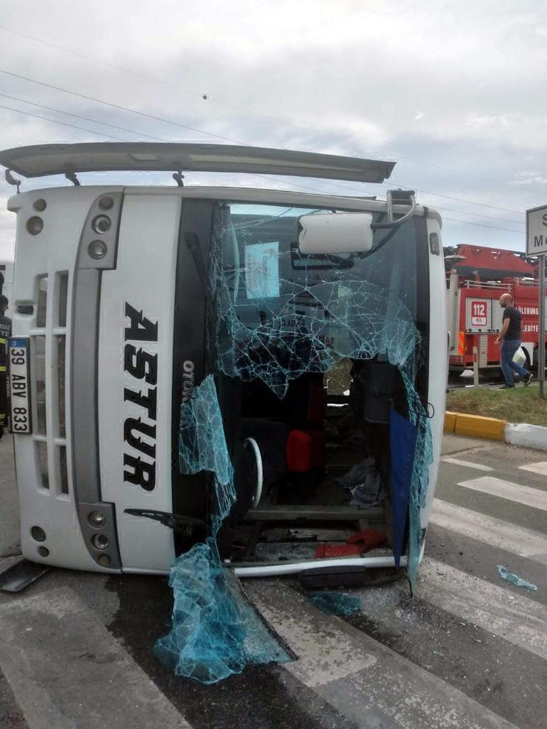 İşçi servis midibüsü ile minibüs çarpıştı: 11 yaralı