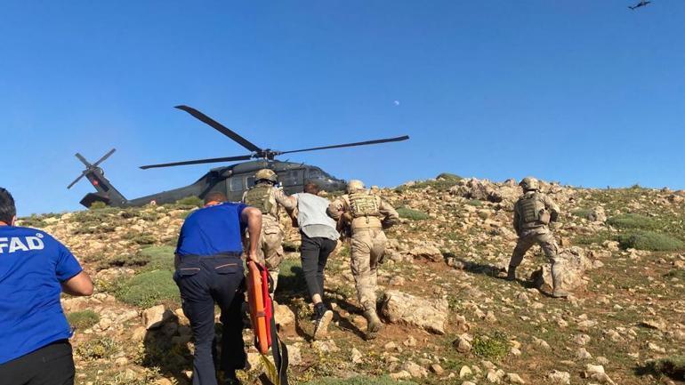 Yaylada mide kanaması geçiren genç, jandarmanın helikopteriyle hastaneye götürüldü