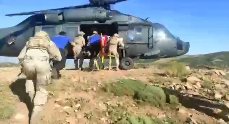 Yaylada mide kanaması geçiren genç, jandarmanın helikopteriyle hastaneye götürüldü