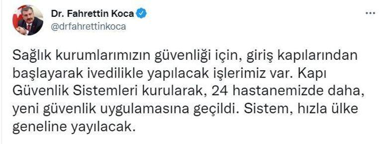 Bakan Koca: 24 hastanemizde yeni güvenlik uygulamasına geçildi