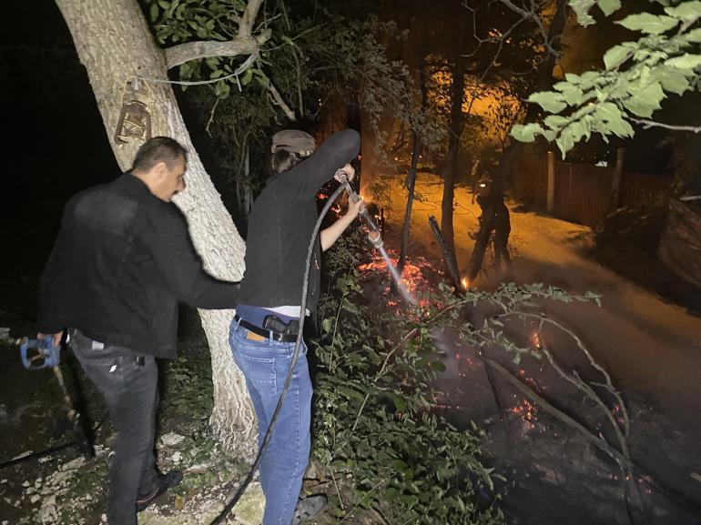 Kütahyada orman yangınına ilk müdahaleyi devriyedeki polis ve bekçiler yaptı