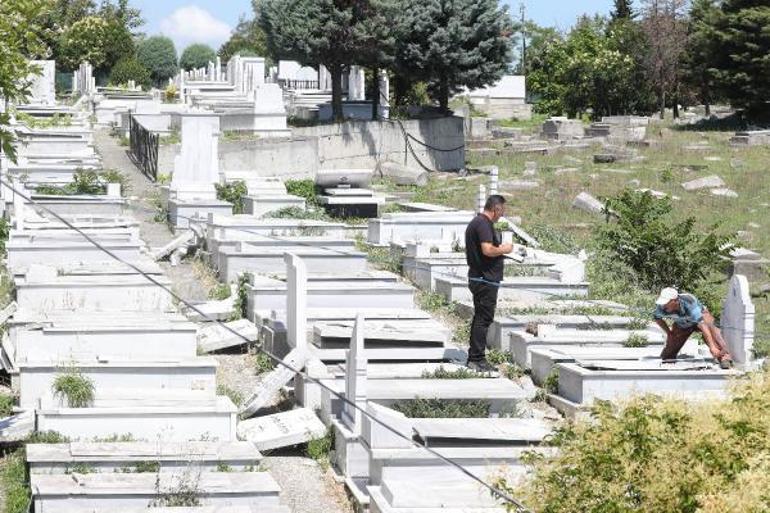 Hasköy Mezarlığında tahrip edilen mezar taşları yeniden yaptırılıyor