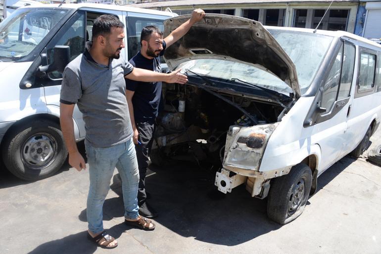 Kazalı araçların 60 bin TLlik motor aksamının çalındığı 47 gün sonra fark edildi