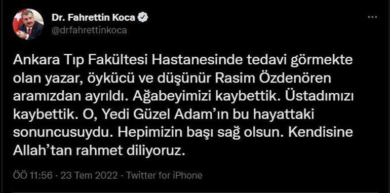 Yazar Rasim Özdenören hayatını kaybetti