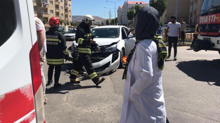 Erzurumda ihbara giden polis ekibi kaza yaptı
