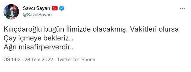 Savcı Sayan: Olayın Kemal Kılıçdaroğlunun Ağrıya gelişiyle ilgisi yok