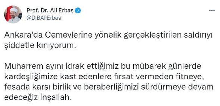 Diyanet İşleri Başkanı Erbaş, cemevlerine saldırıyı kınadı